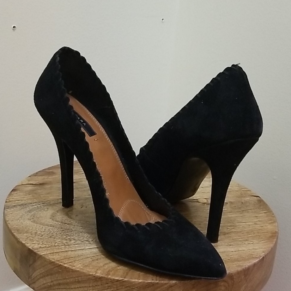 Zara leather high heels